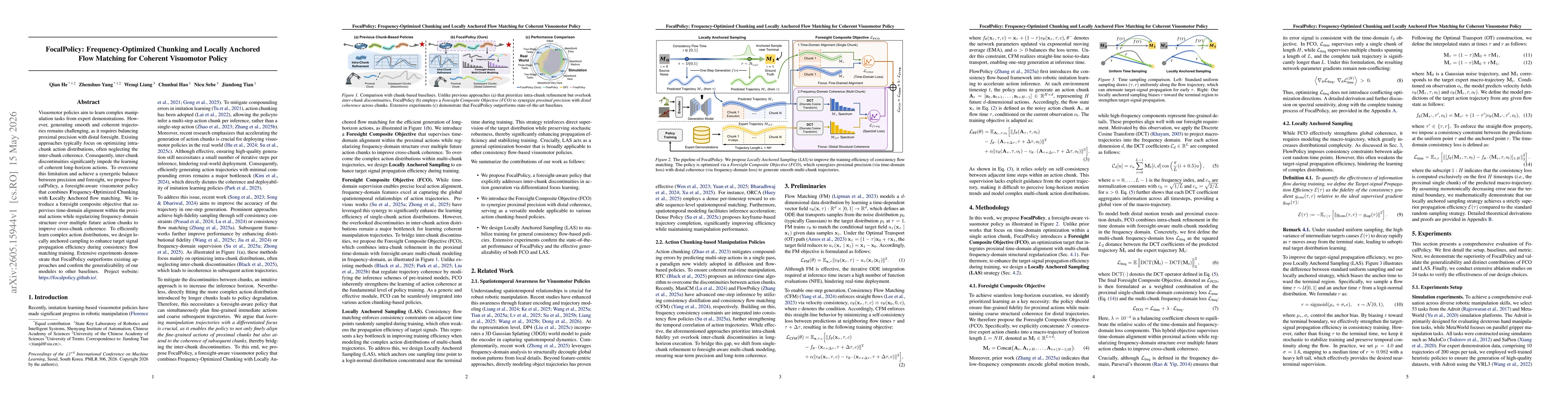 Thumbnail for FocalPolicy: Frequency-Optimized Chunking and Locally Anchored Flow Matching for Coherent Visuomotor Policy