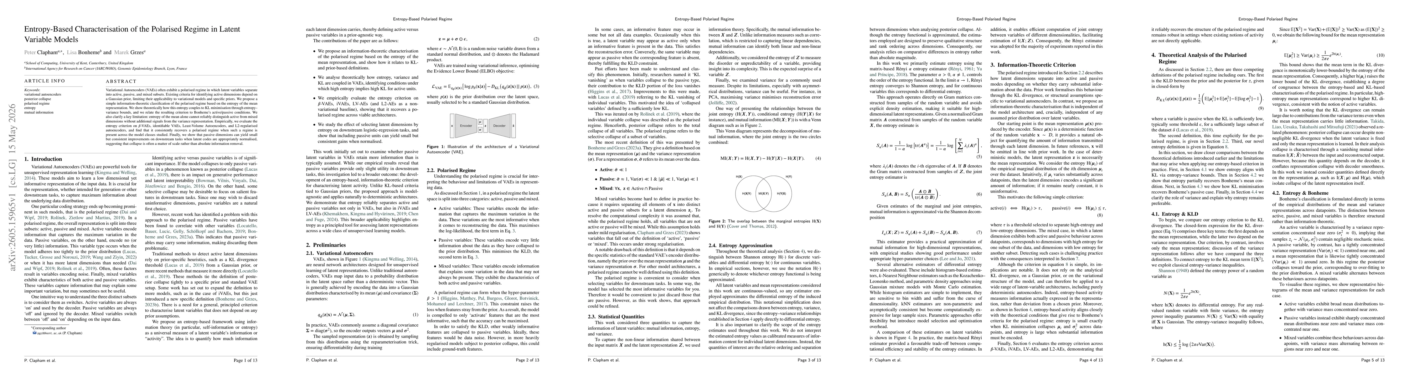 Thumbnail for Entropy-Based Characterisation of the Polarised Regime in Latent Variable Models