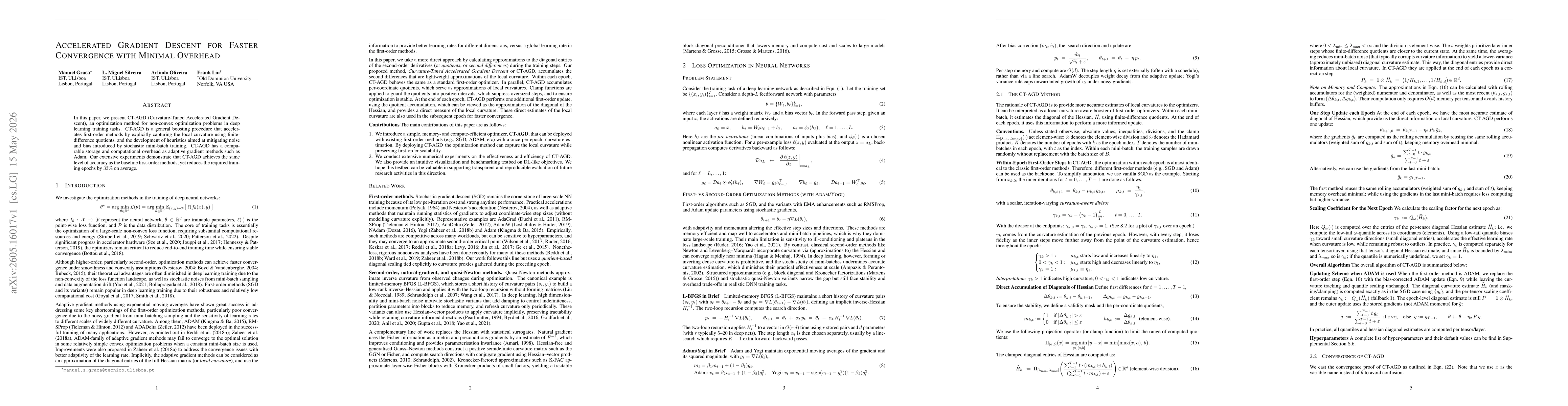 Thumbnail for Accelerated Gradient Descent for Faster Convergence with Minimal Overhead