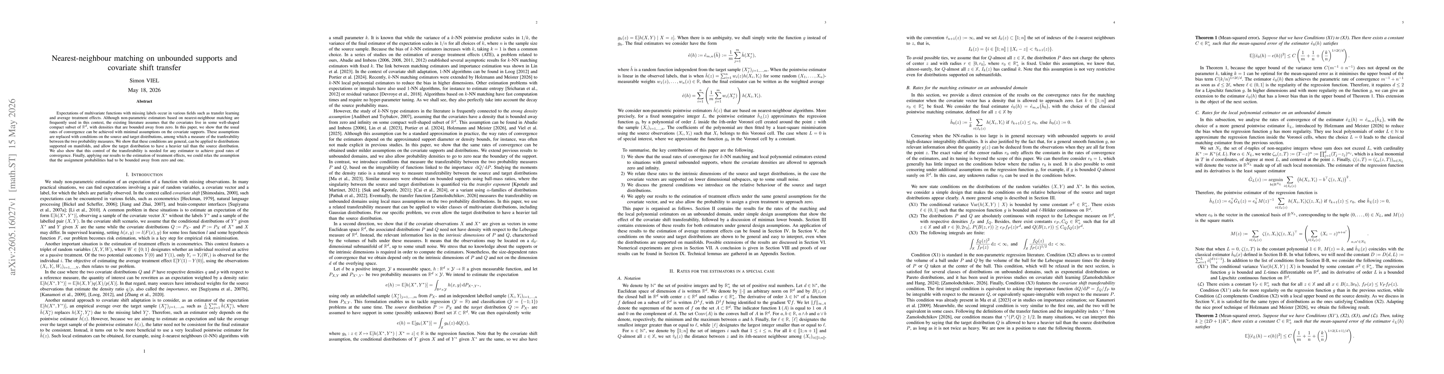 Thumbnail for Nearest-Neighbour Matching on Unbounded Supports and Covariate Shift Transfer