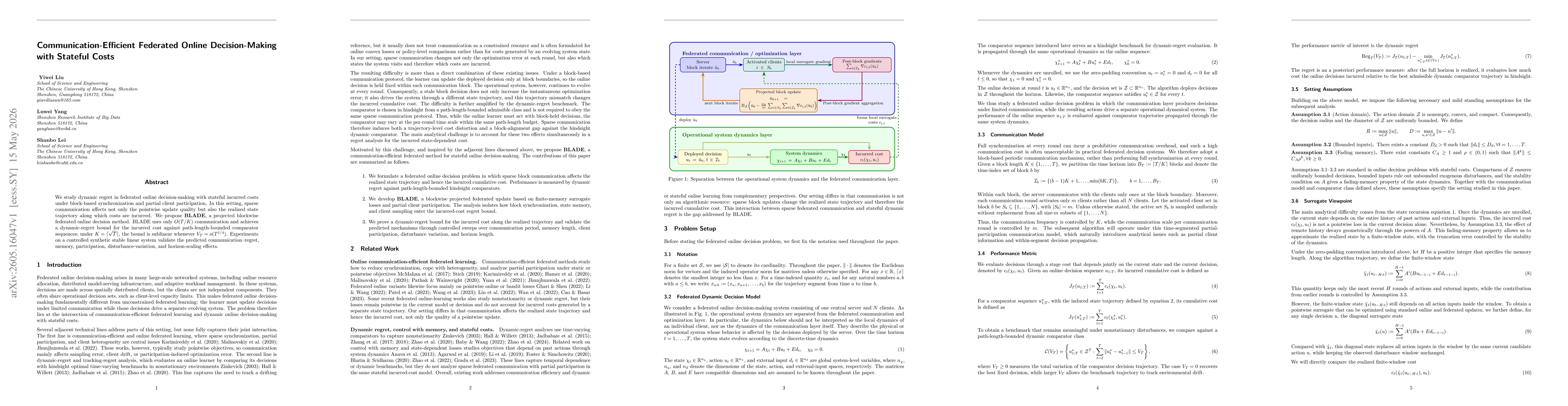Thumbnail for Communication-Efficient Federated Online Decision-Making with Stateful Costs
