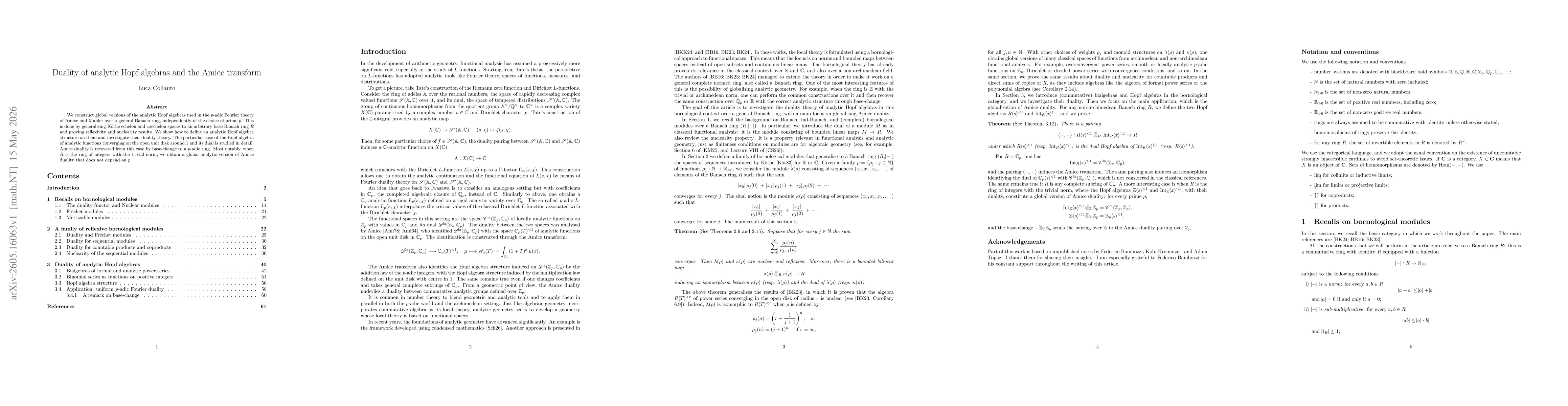 Thumbnail for Duality of analytic Hopf algebras and the Amice transform