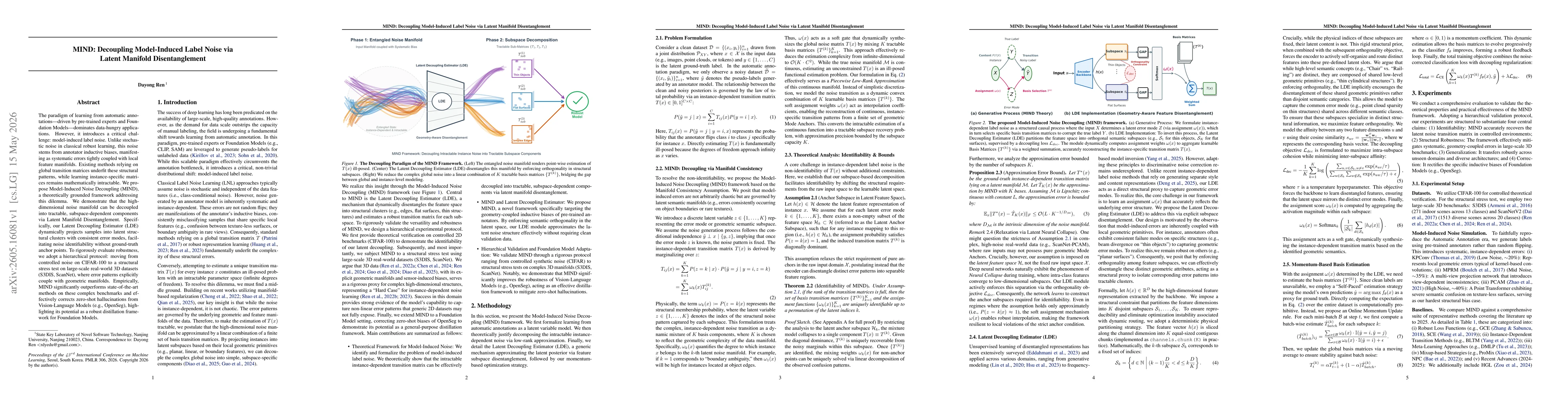 Thumbnail for MIND: Decoupling Model-Induced Label Noise via Latent Manifold Disentanglement