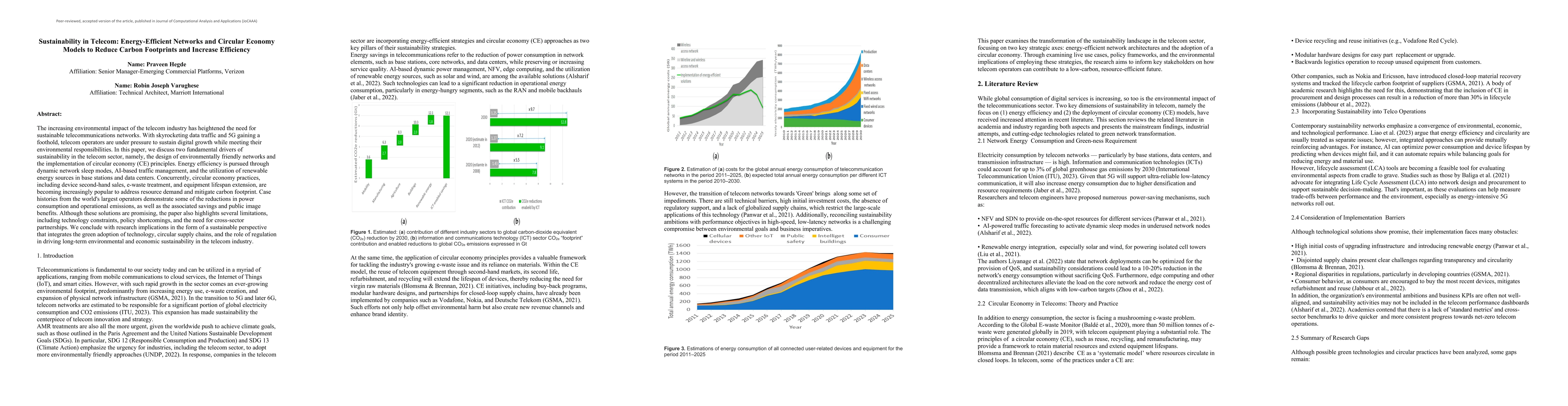 Thumbnail for Sustainability in Telecom: Energy-Efficient Networks and Circular Economy Models to Reduce Carbon Footprints and Increase Efficiency