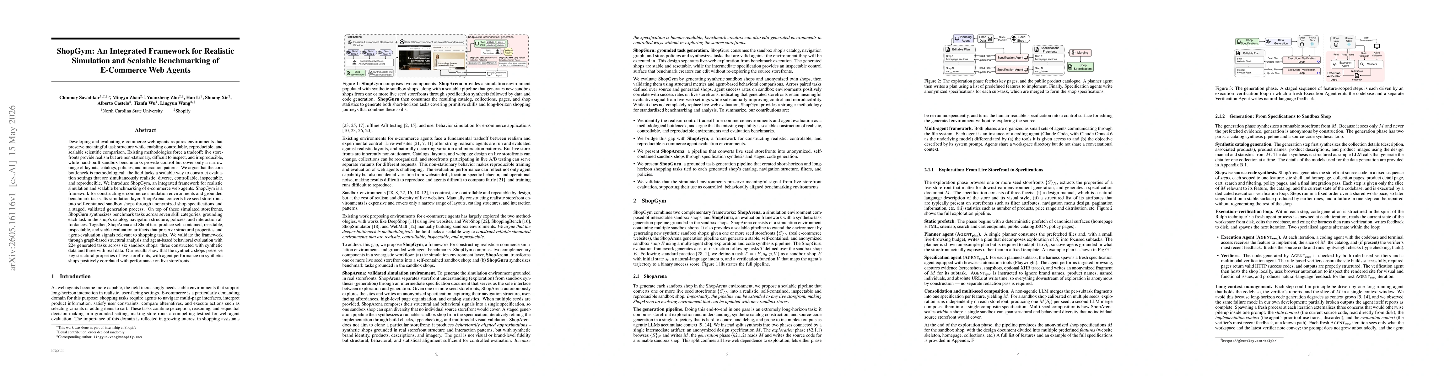 Thumbnail for ShopGym: An Integrated Framework for Realistic Simulation and Scalable Benchmarking of E-Commerce Web Agents