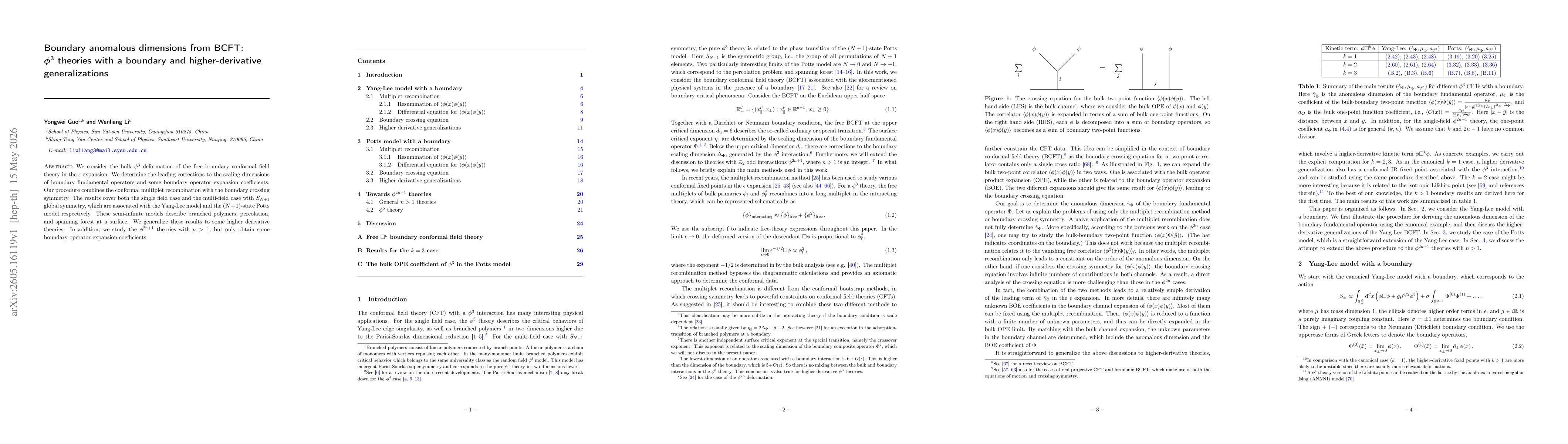 Thumbnail for Boundary anomalous dimensions from BCFT: $φ^{3}$ theories with a boundary and higher-derivative generalizations