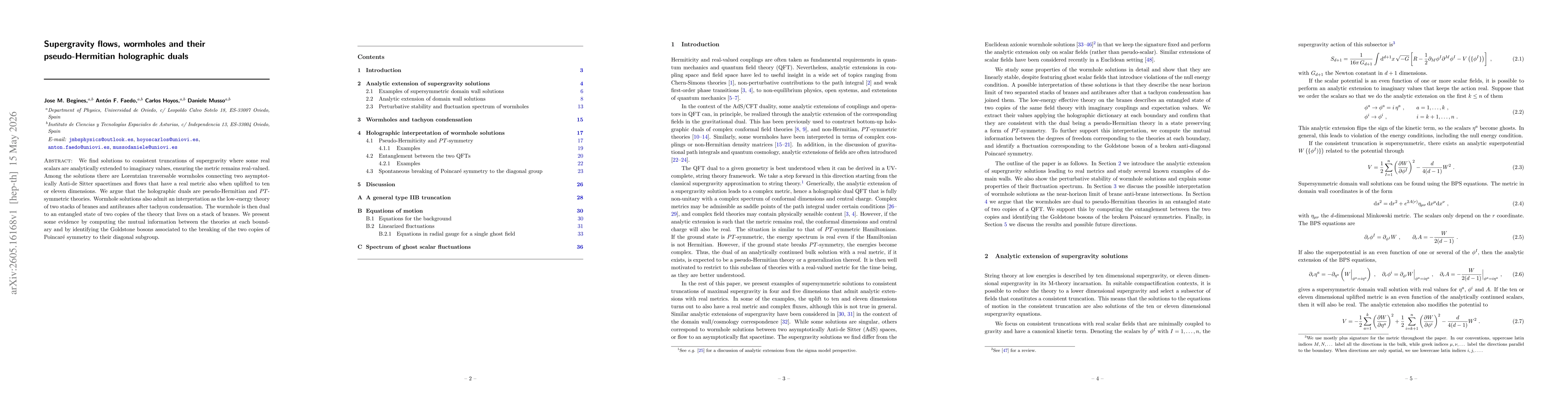 Thumbnail for Supergravity flows, wormholes and their pseudo-Hermitian holographic duals