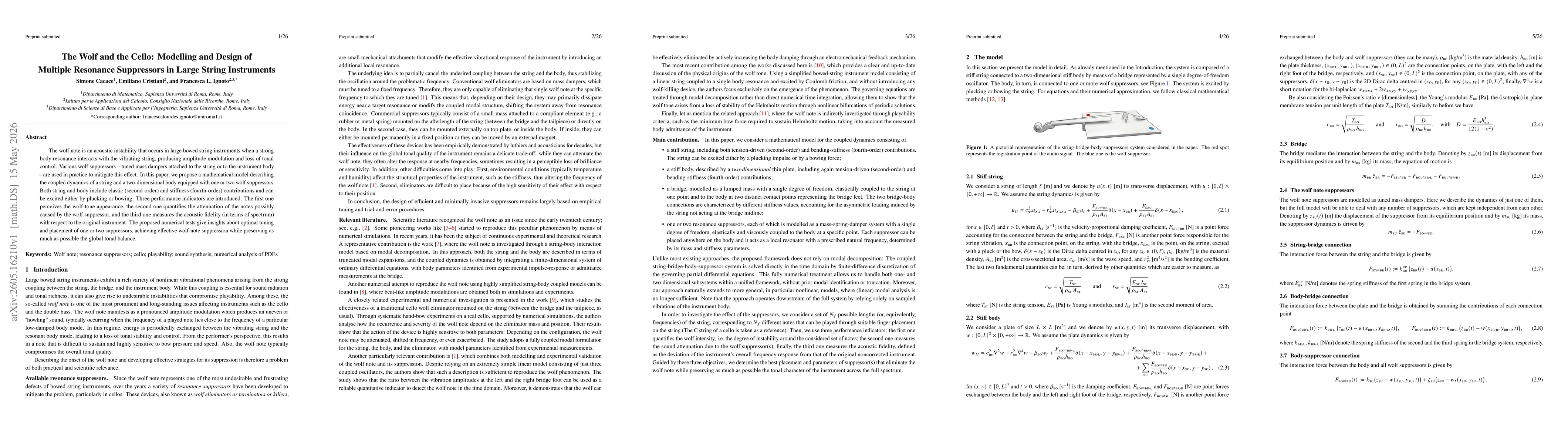 Thumbnail for The Wolf and the Cello: Modelling and design of multiple resonance suppressors in large string instruments