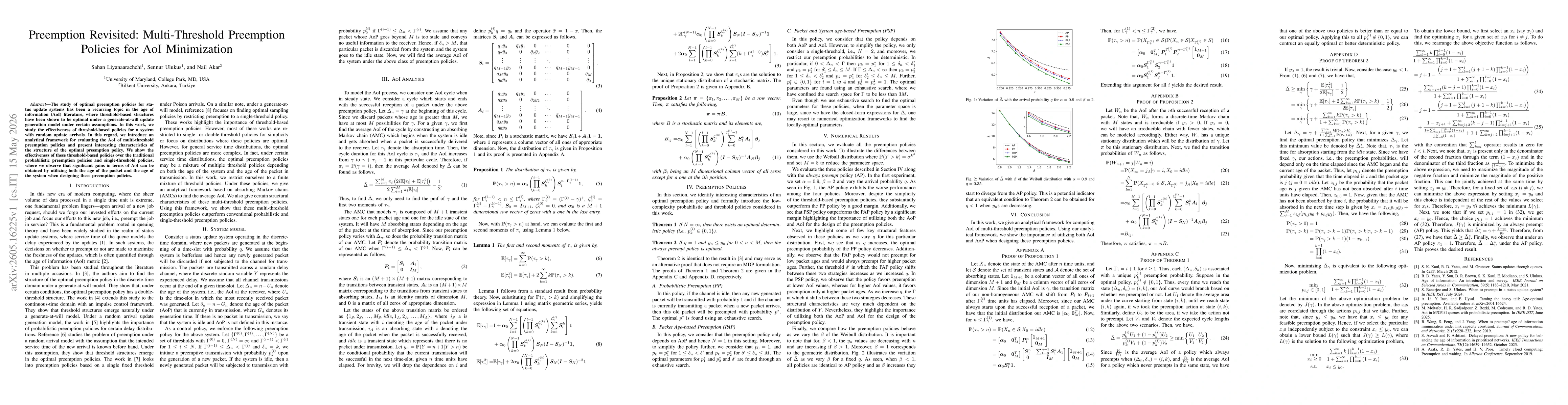 Thumbnail for Preemption Revisited: Multi-Threshold Preemption Policies for AoI Minimization