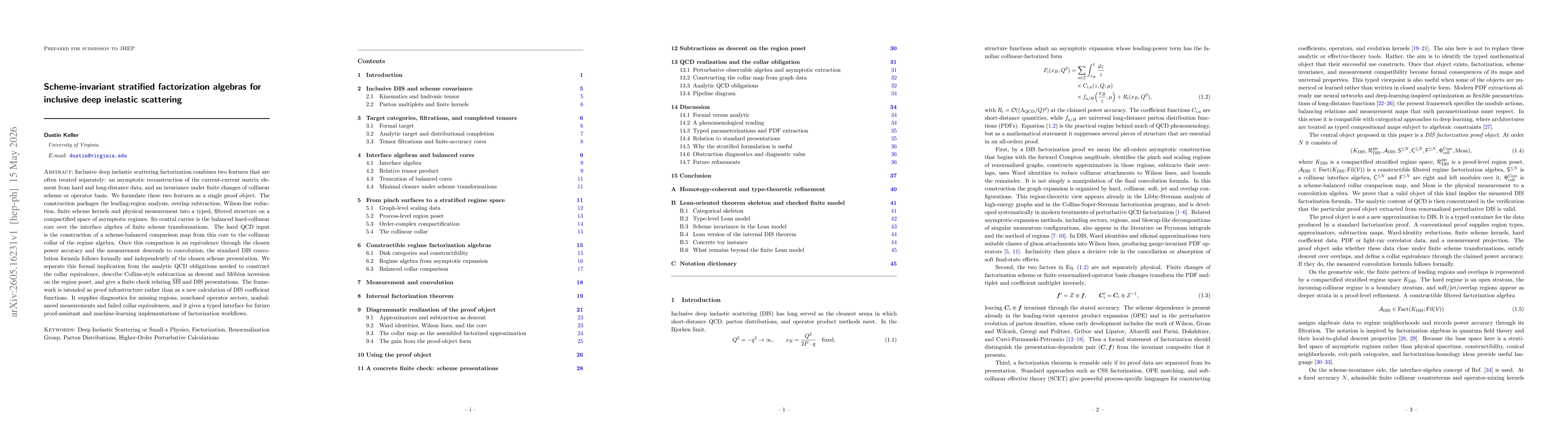 Thumbnail for Scheme-invariant stratified factorization algebras for inclusive deep inelastic scattering