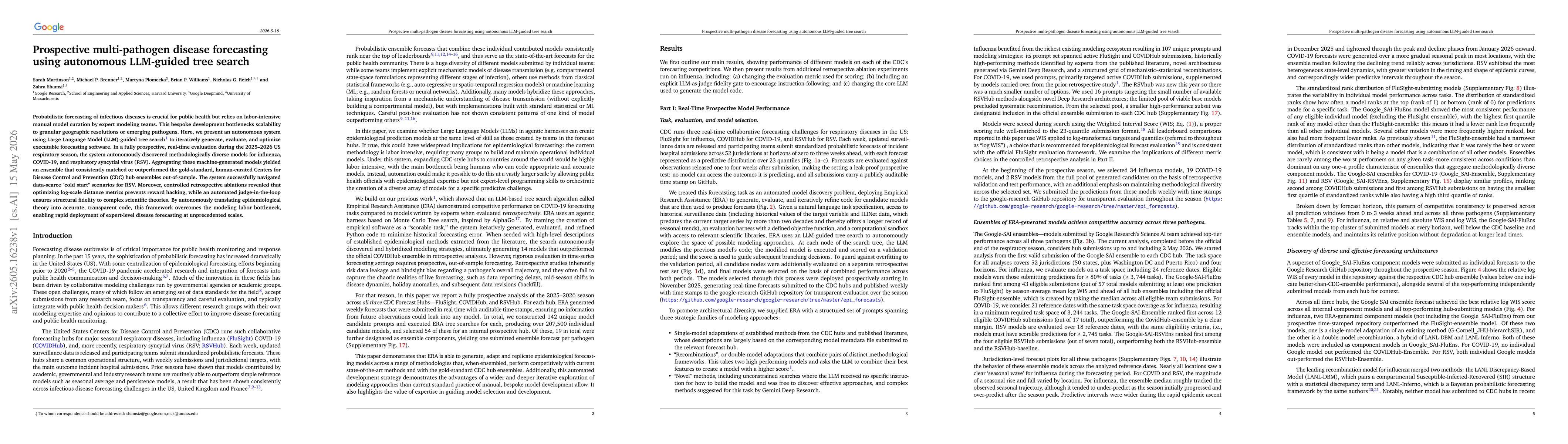 Thumbnail for Prospective multi-pathogen disease forecasting using autonomous LLM-guided tree search