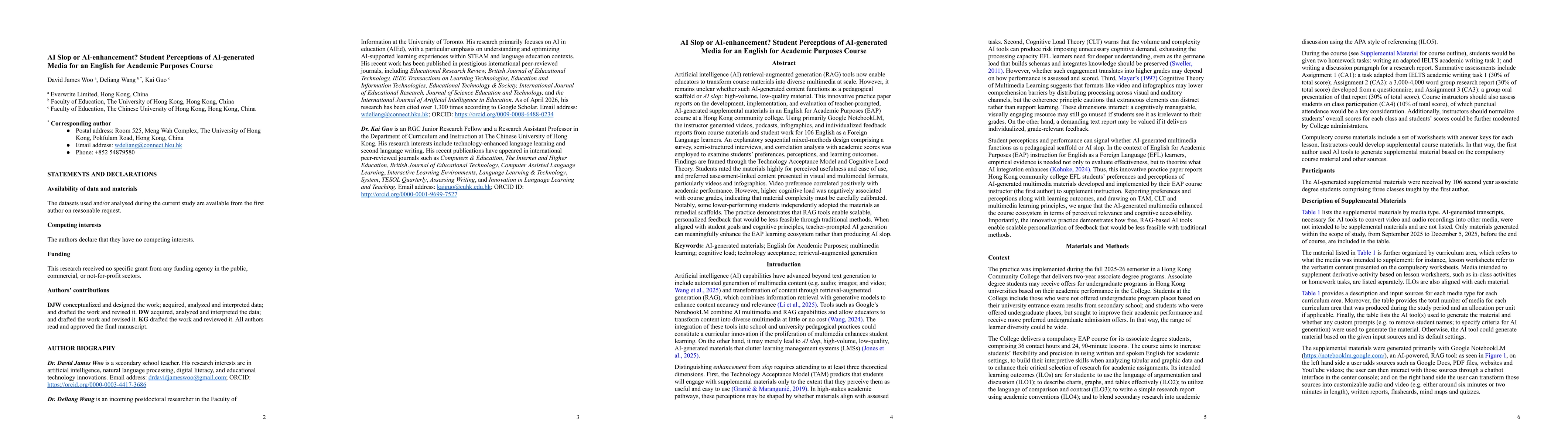 Thumbnail for AI Slop or AI-enhancement? Student perceptions of AI-generated media for an English for Academic Purposes course