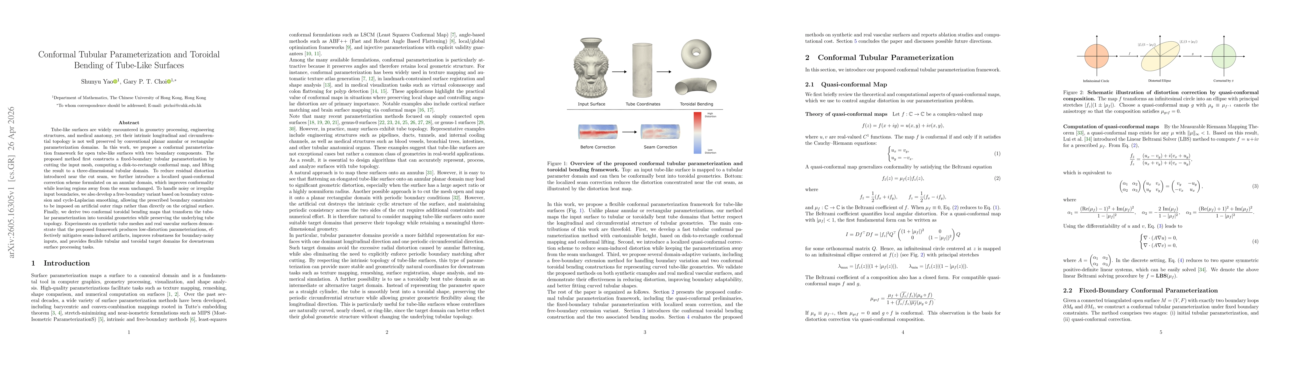 Thumbnail for Conformal tubular parameterization and toroidal bending of tube-like surfaces
