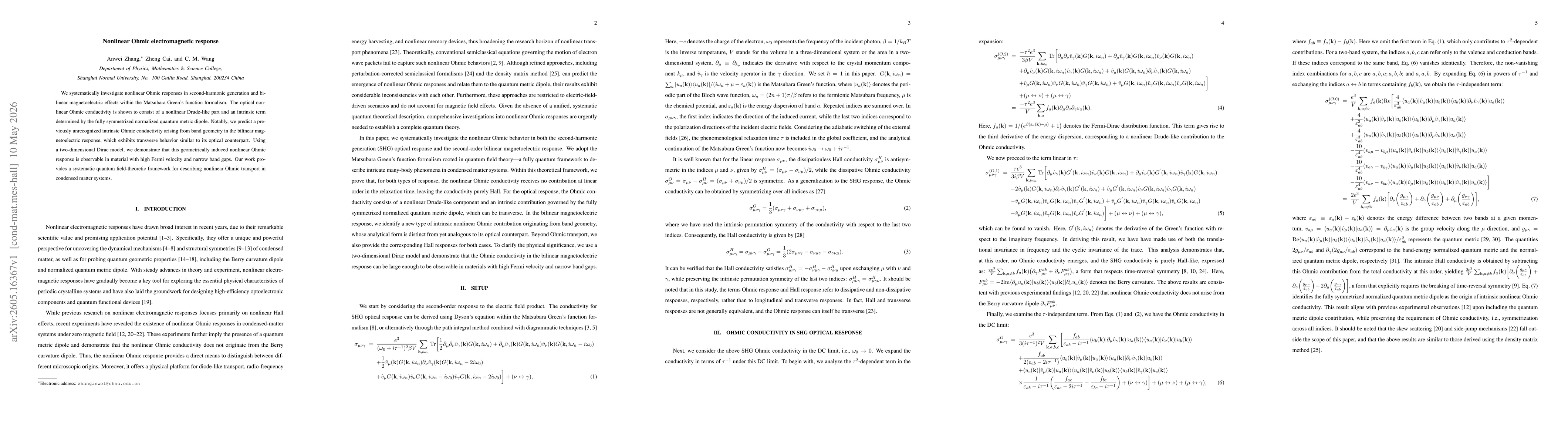 Thumbnail for Nonlinear Ohmic electromagnetic response