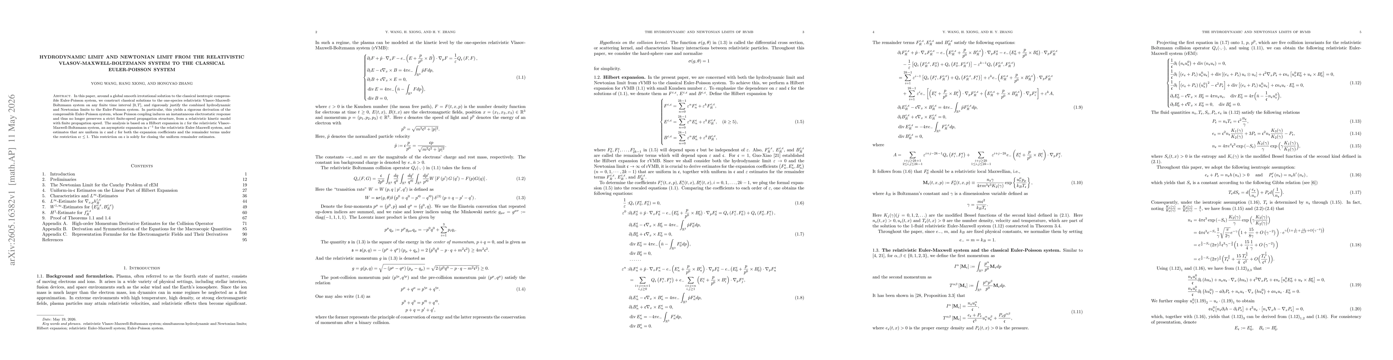 Thumbnail for Hydrodynamic limit and Newtonian limit from the relativistic Vlasov-Maxwell-Boltzmann system to the classical Euler-Poisson system