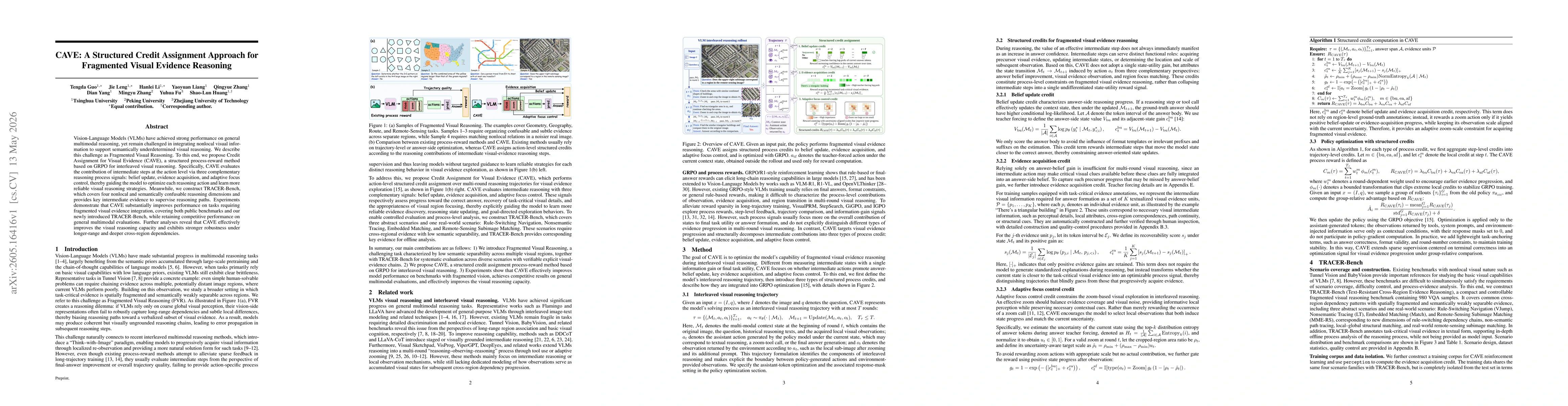 Thumbnail for CAVE: A Structured Credit Assignment Approach for Fragmented Visual Evidence Reasoning