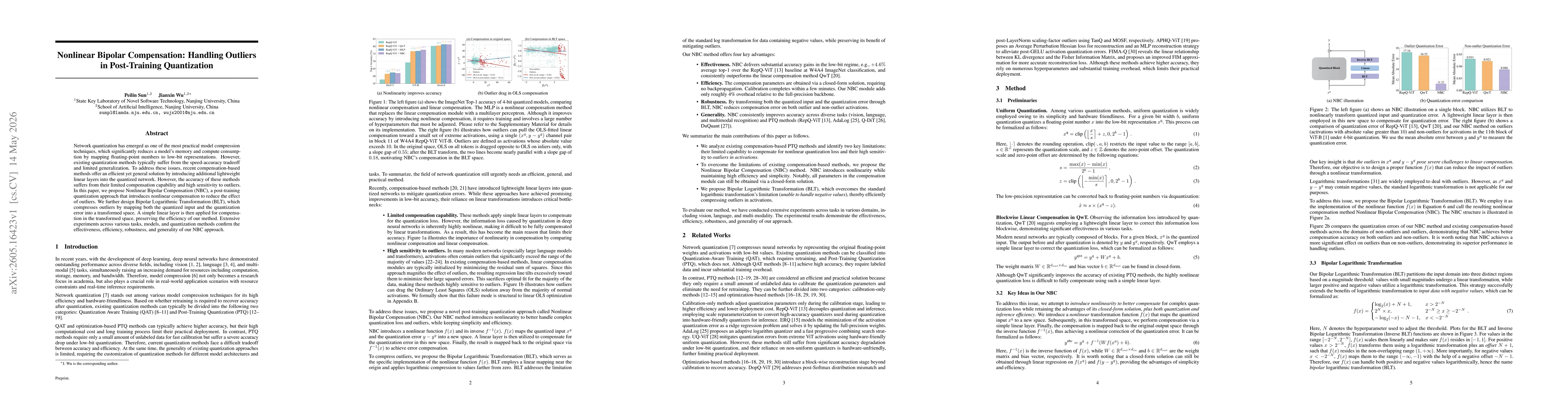 Thumbnail for Nonlinear Bipolar Compensation: Handling Outliers in Post-Training Quantization