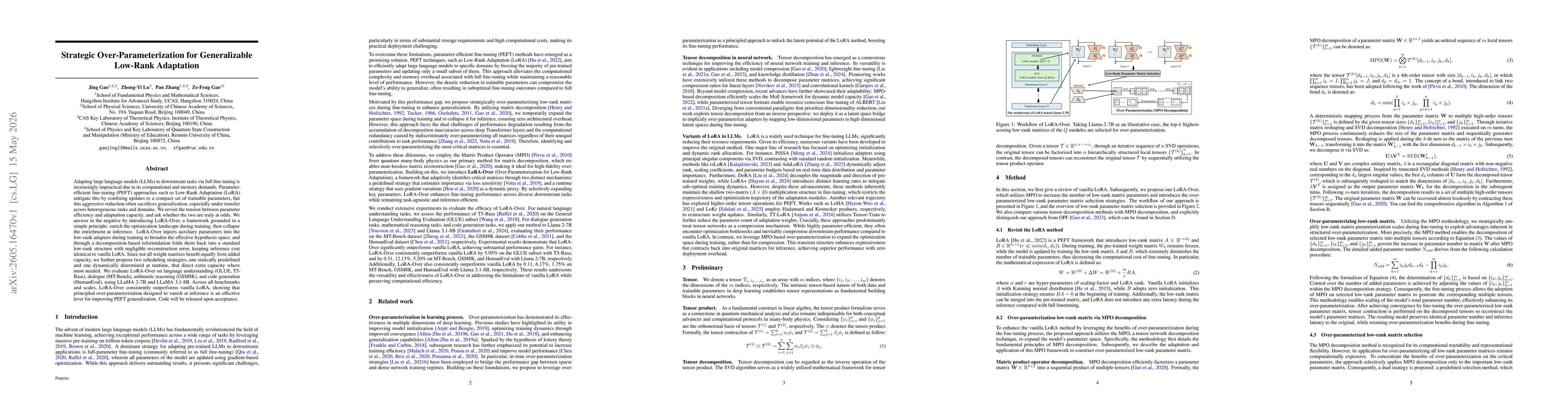 Thumbnail for Strategic Over-Parameterization for Generalizable Low-Rank Adaptation