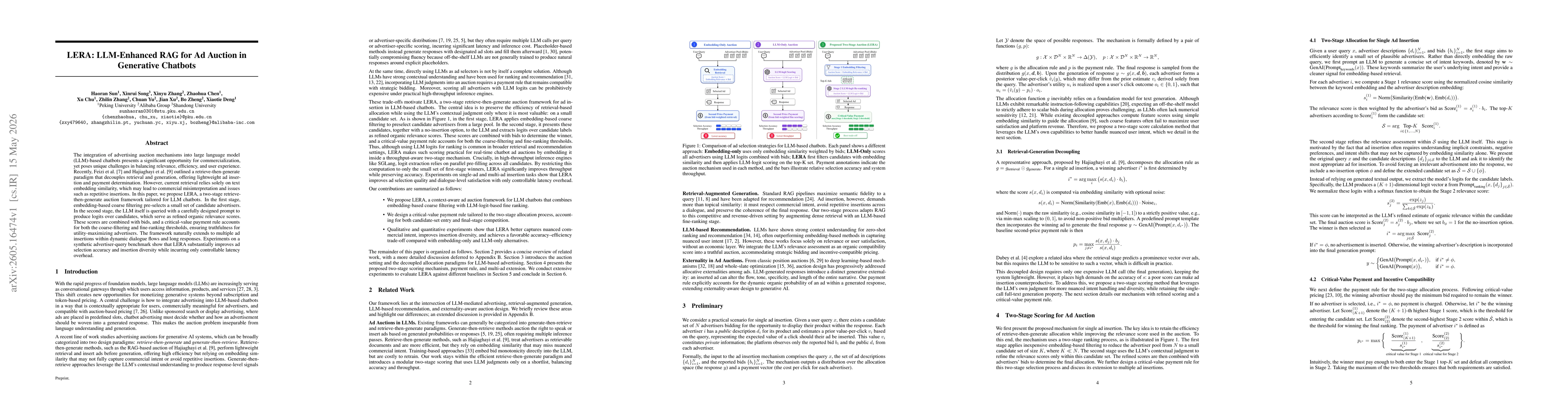 Thumbnail for LERA: LLM-Enhanced RAG for Ad Auction in Generative Chatbots
