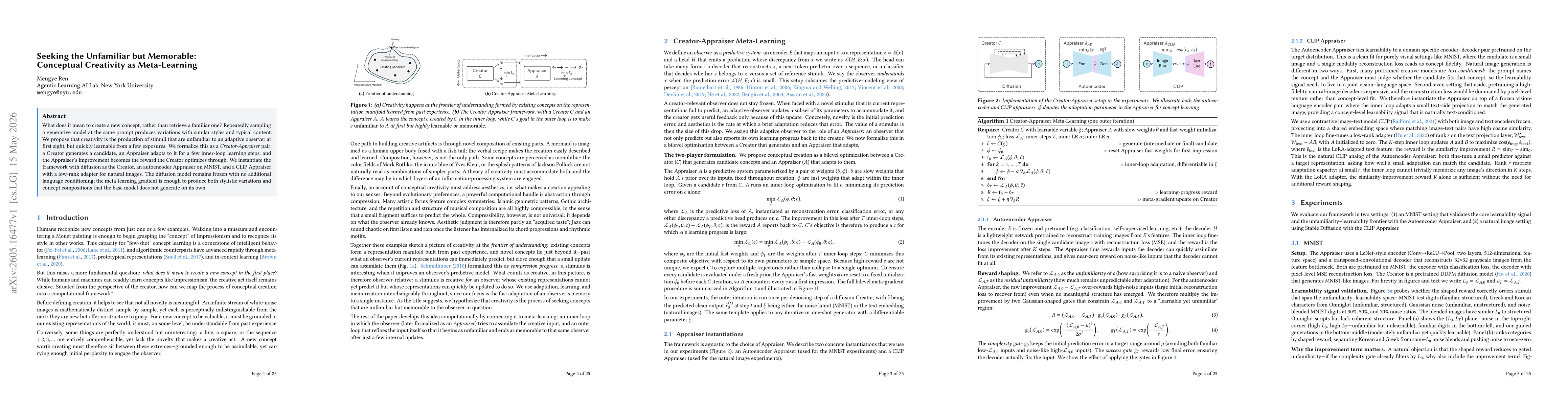 Thumbnail for Seeking the Unfamiliar but Memorable: Conceptual Creativity as Meta-Learning