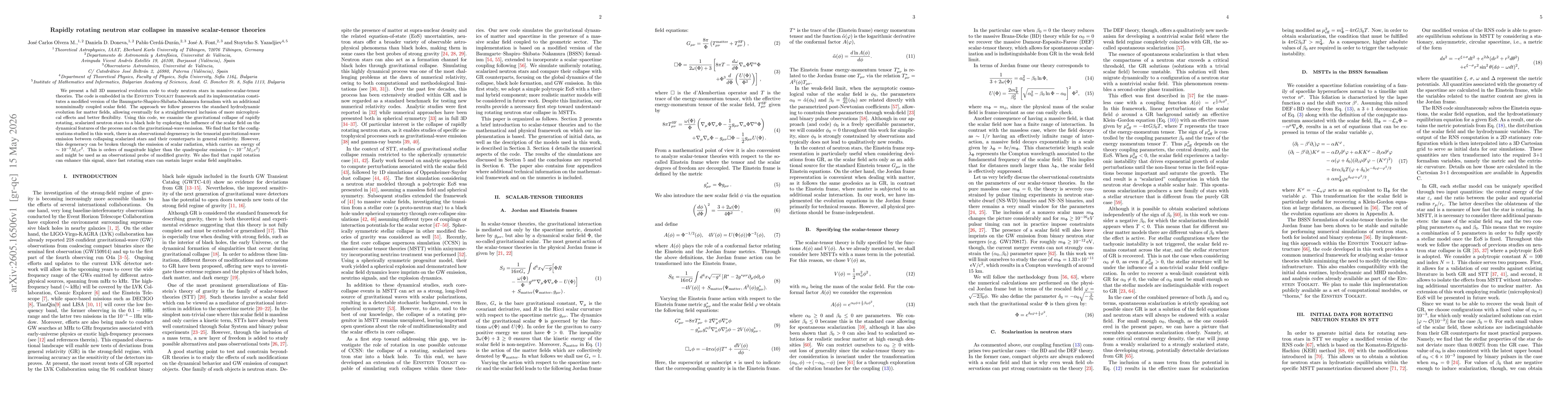 Thumbnail for Rapidly Rotating Neutron Star Collapse in Massive Scalar-Tensor Theories