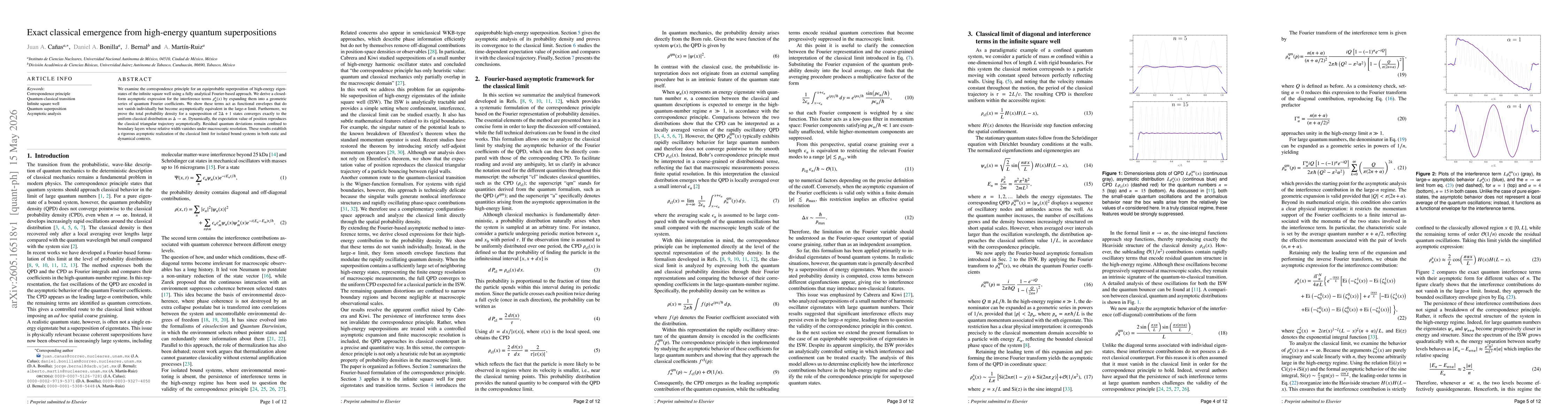 Thumbnail for Exact classical emergence from high-energy quantum superpositions
