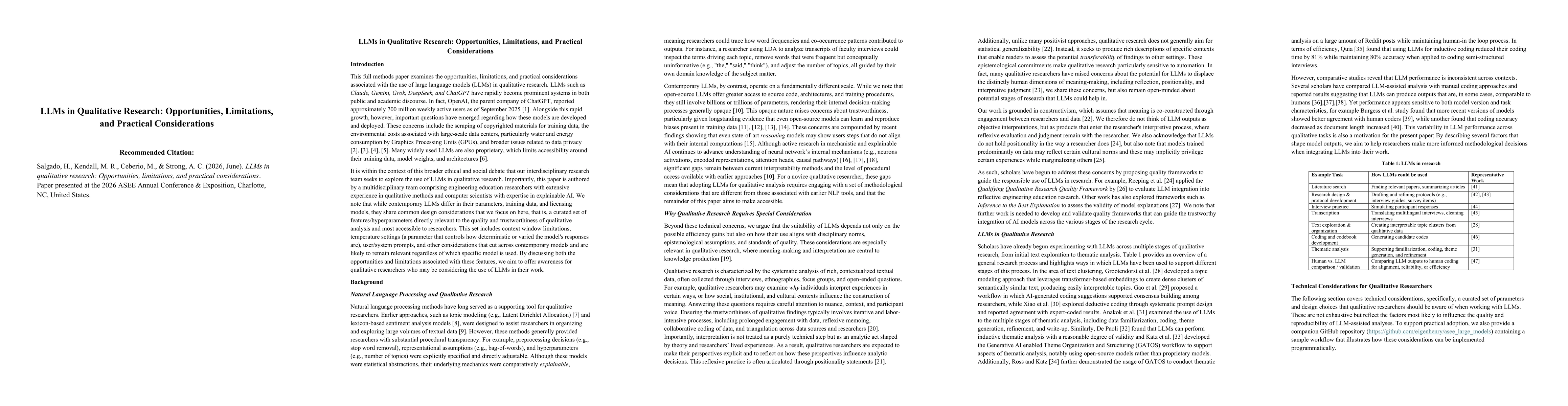 Thumbnail for LLMs in Qualitative Research: Opportunities, Limitations, and Practical Considerations