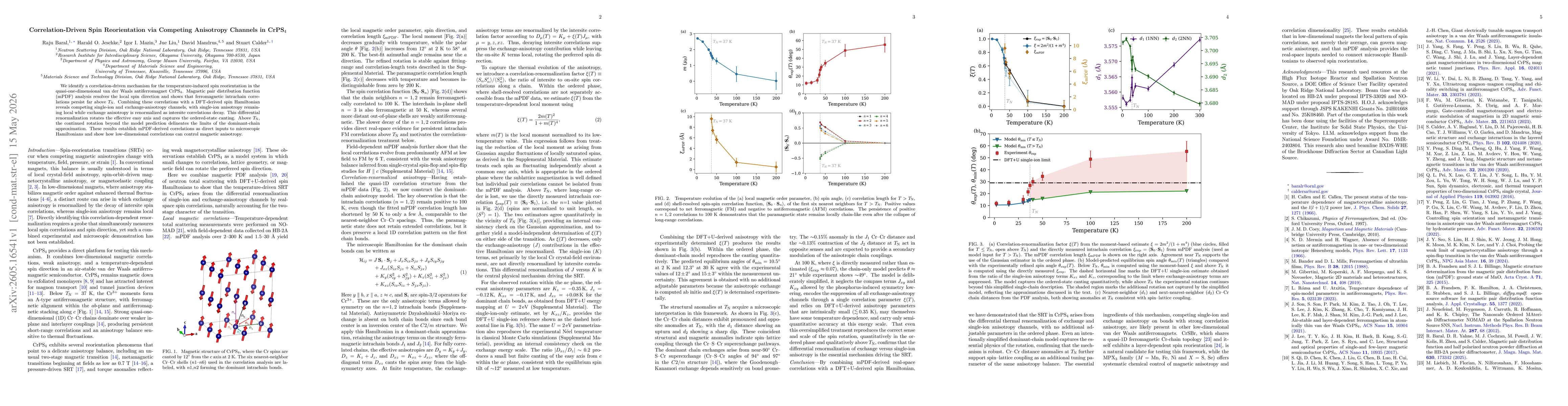 Thumbnail for Correlation-Driven Spin Reorientation via Competing Anisotropy Channels in CrPS4