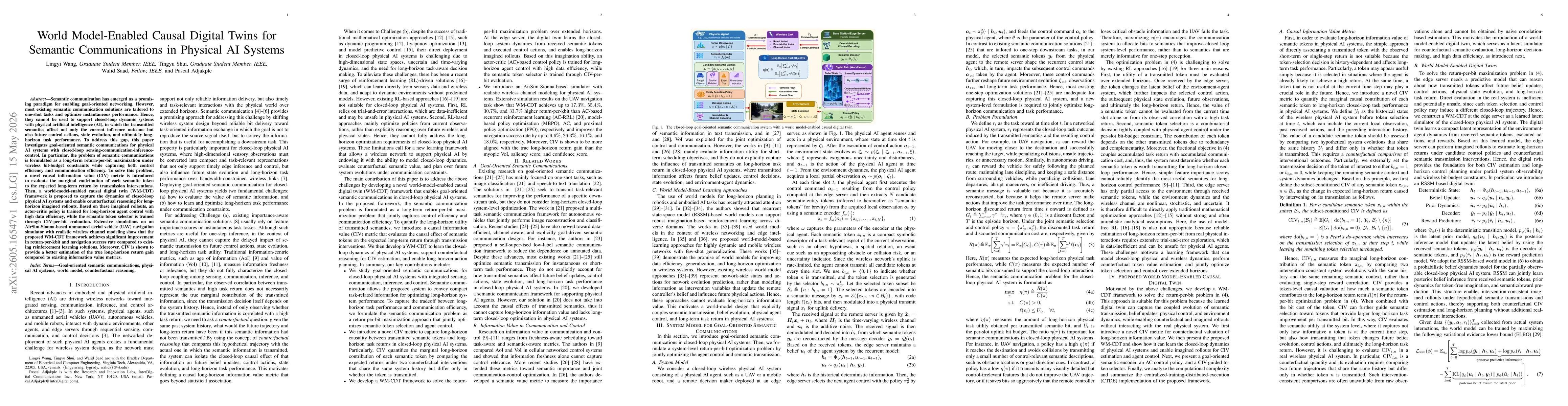 Thumbnail for World Model-Enabled Causal Digital Twins for Semantic Communications in Physical AI Systems