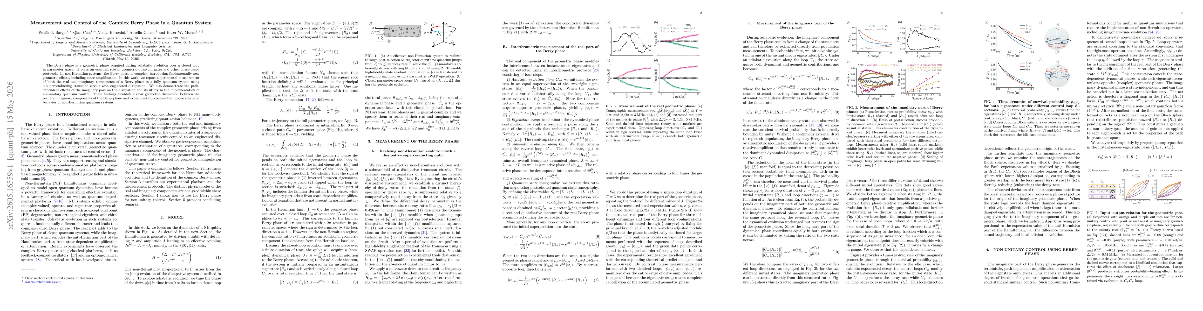 Thumbnail for Measurement and Control of the Complex Berry Phase in a Quantum System