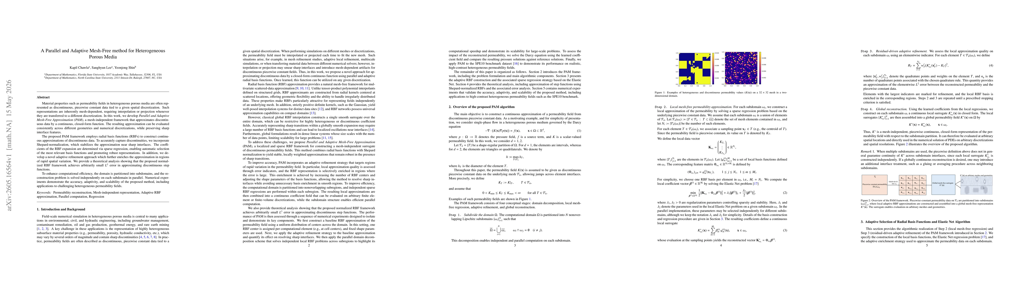 Thumbnail for A Parallel and Adaptive Mesh-Free method for Heterogeneous Porous Media