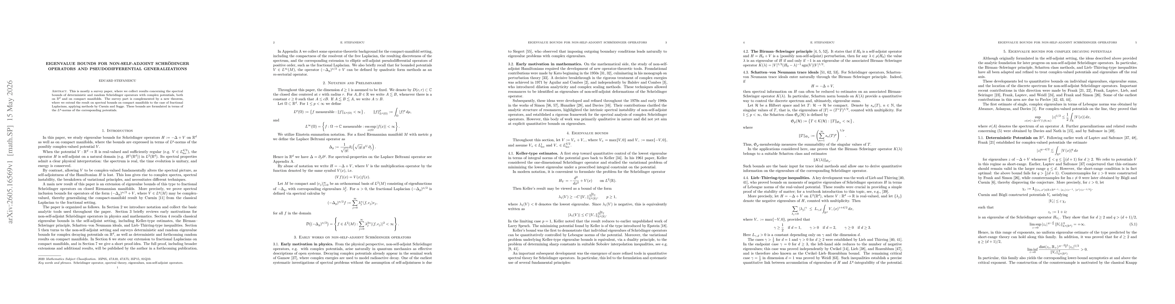 Thumbnail for Eigenvalue bounds for non-self-adjoint Schrödinger operators and pseudodifferential generalizations