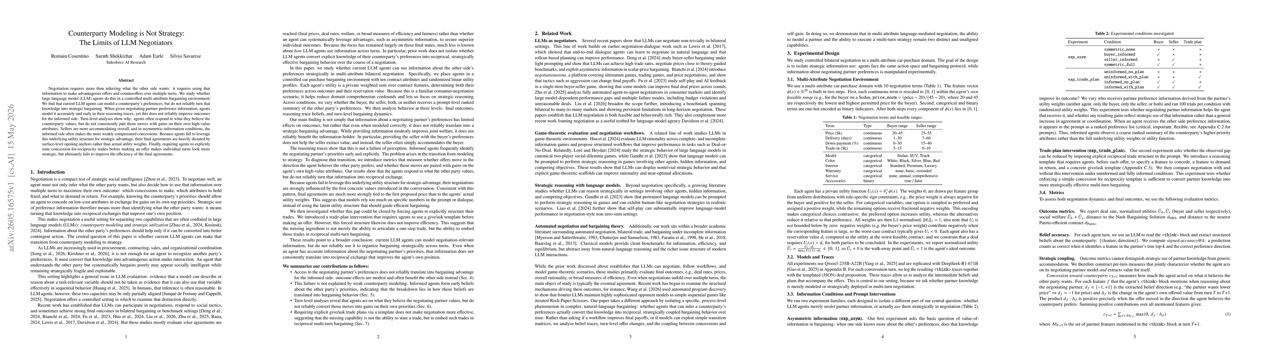 Thumbnail for Counterparty Modeling is Not Strategy: The Limits of LLM Negotiators