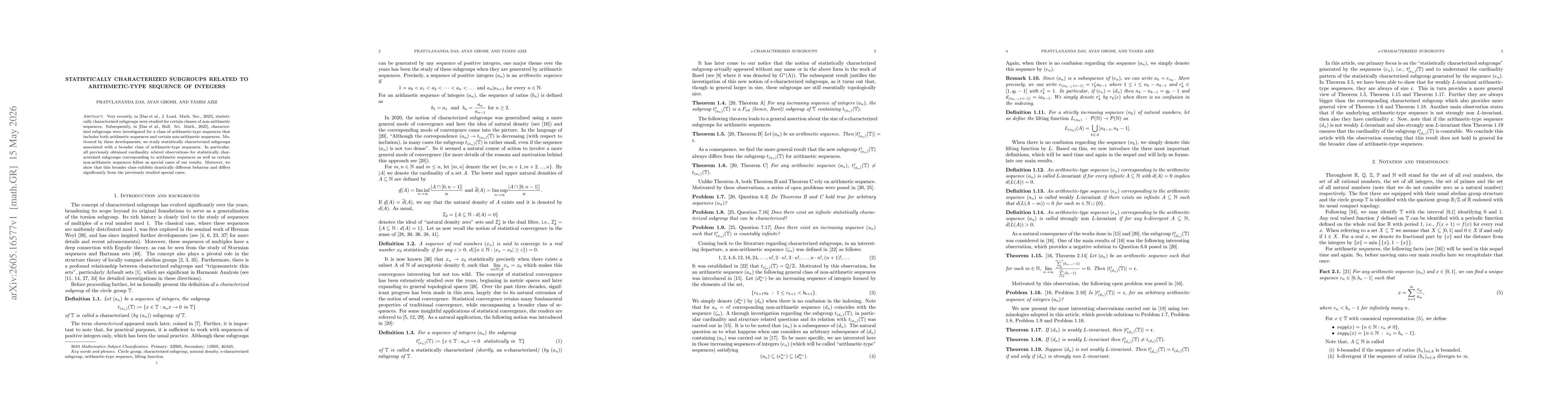 Thumbnail for Statistically characterized subgroups related to arithmetic-type sequence of integers