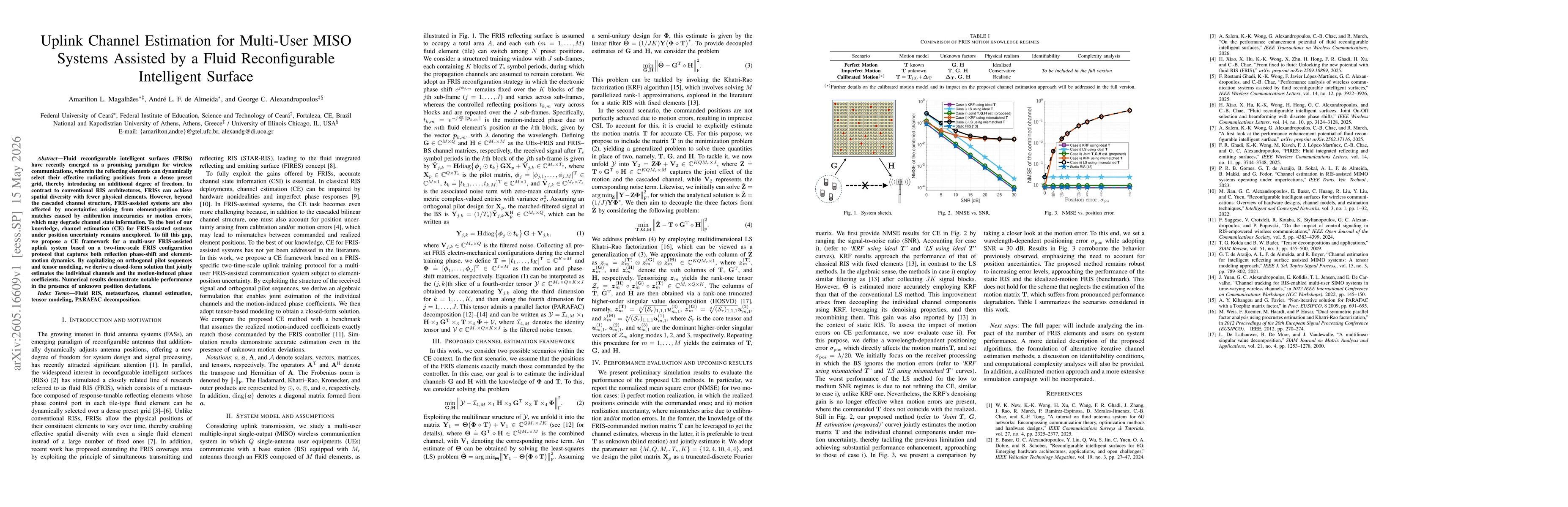 Thumbnail for Uplink Channel Estimation for Multi-User MISO Systems Assisted by a Fluid Reconfigurable Intelligent Surface