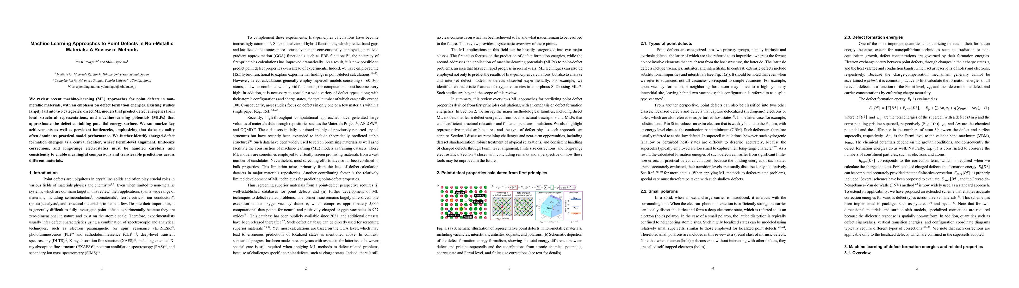 Thumbnail for Machine Learning Approaches to Point Defects in Non-Metallic Materials: A Review of Methods