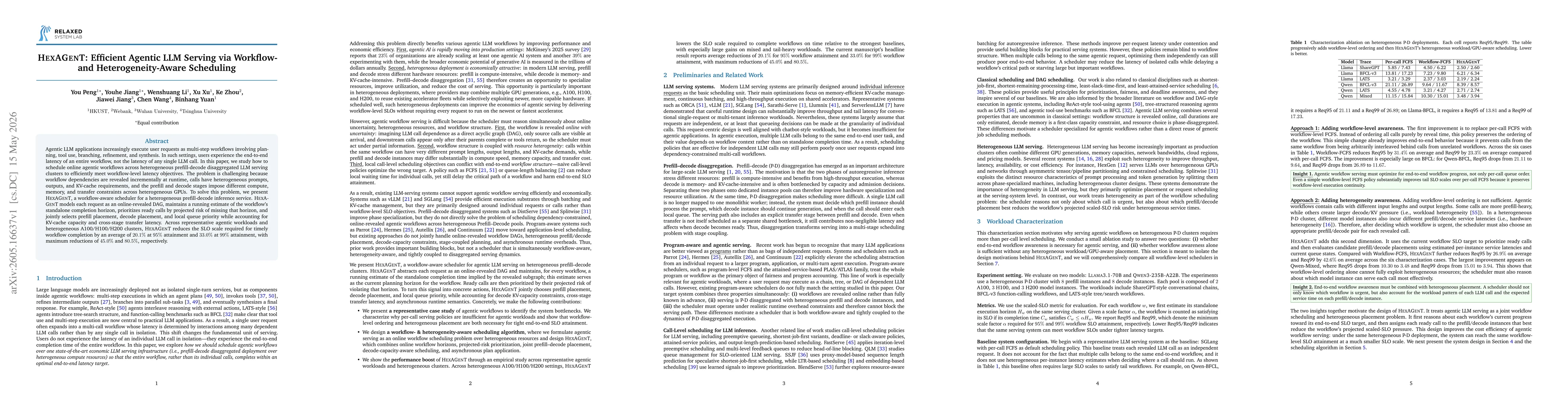 Thumbnail for HexAGenT: Efficient Agentic LLM Serving via Workflow- and Heterogeneity-Aware Scheduling