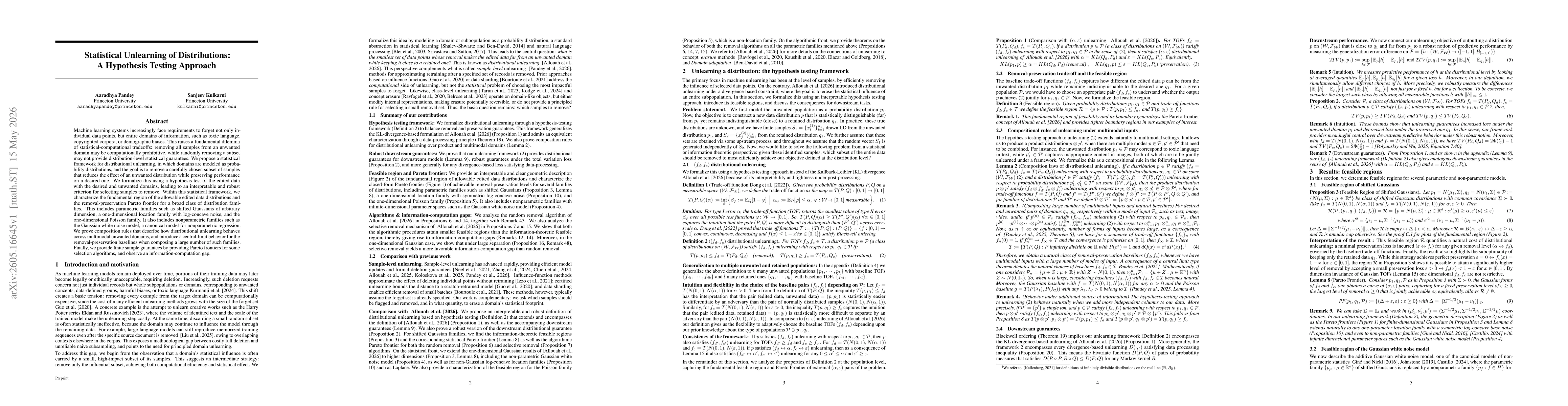 Thumbnail for Statistical Unlearning of Distributions: A Hypothesis Testing Approach