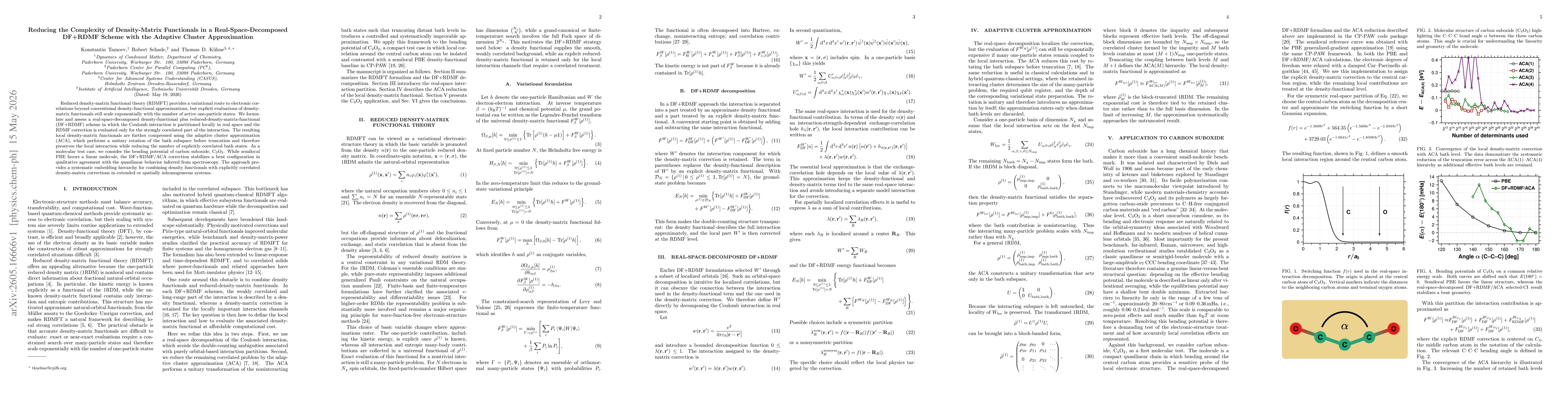 Thumbnail for Reducing the Complexity of Density-Matrix Functionals in a Real-Space-Decomposed DF+RDMF Scheme with the Adaptive Cluster Approximation