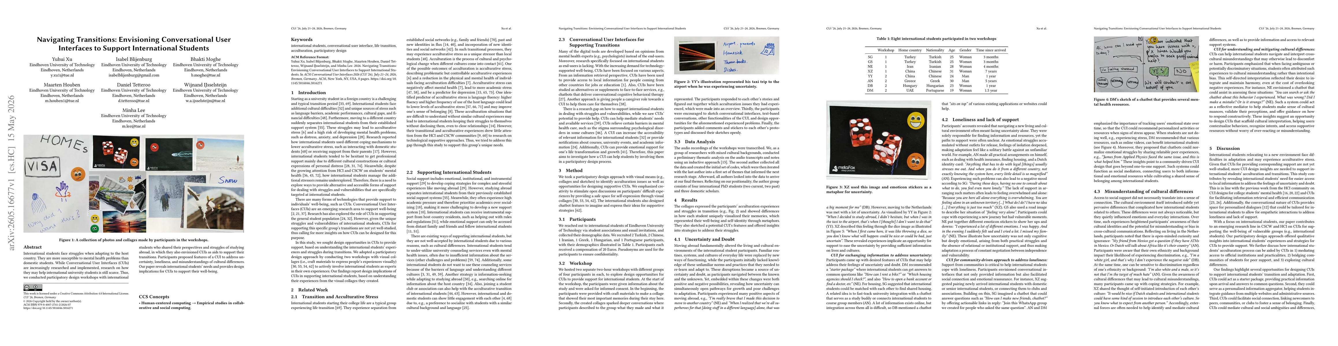 Thumbnail for Navigating Transitions: Envisioning Conversational User Interfaces to Support International Students