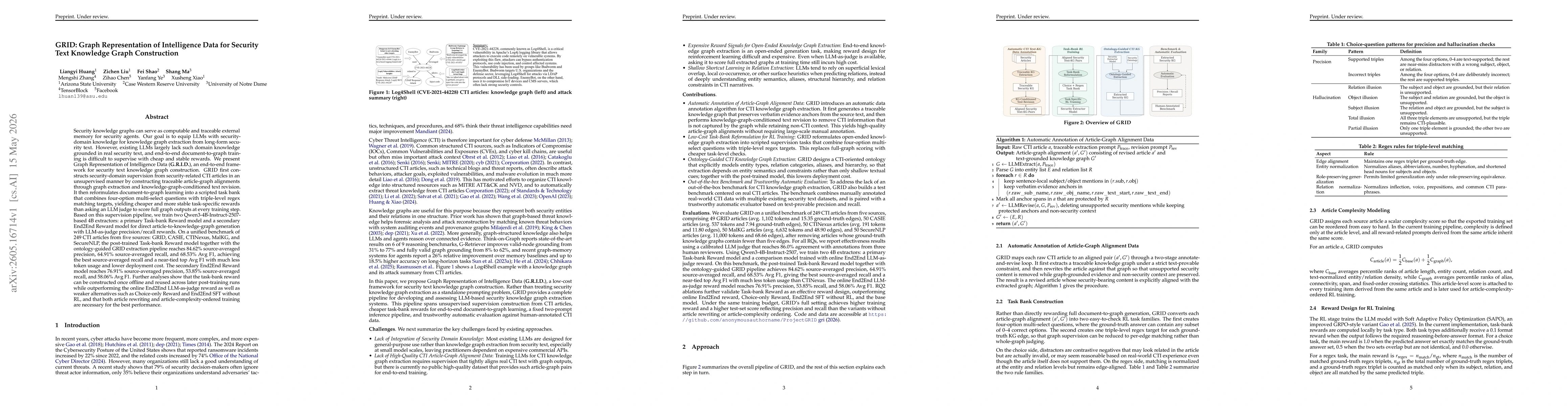 Thumbnail for GRID: Graph Representation of Intelligence Data for Security Text Knowledge Graph Construction