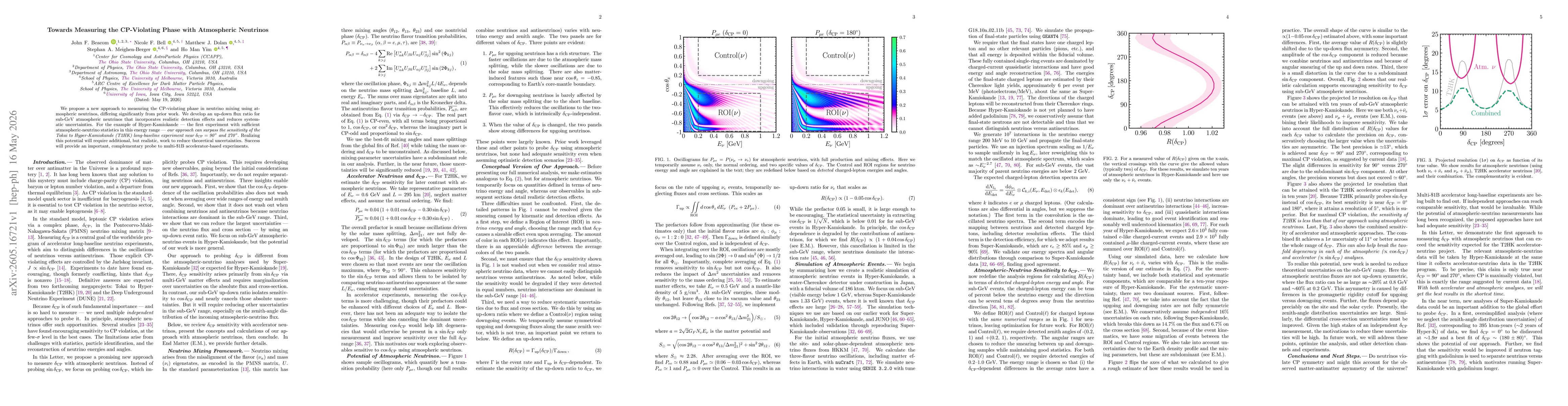 Thumbnail for Towards Measuring the CP-Violating Phase with Atmospheric Neutrinos