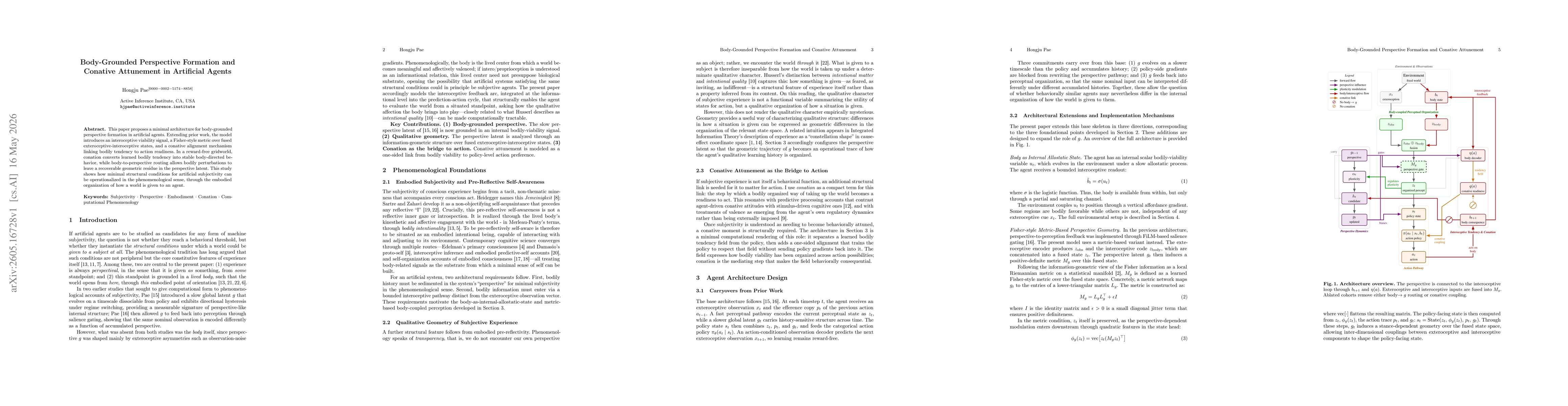 Thumbnail for Body-Grounded Perspective Formation and Conative Attunement in Artificial Agents