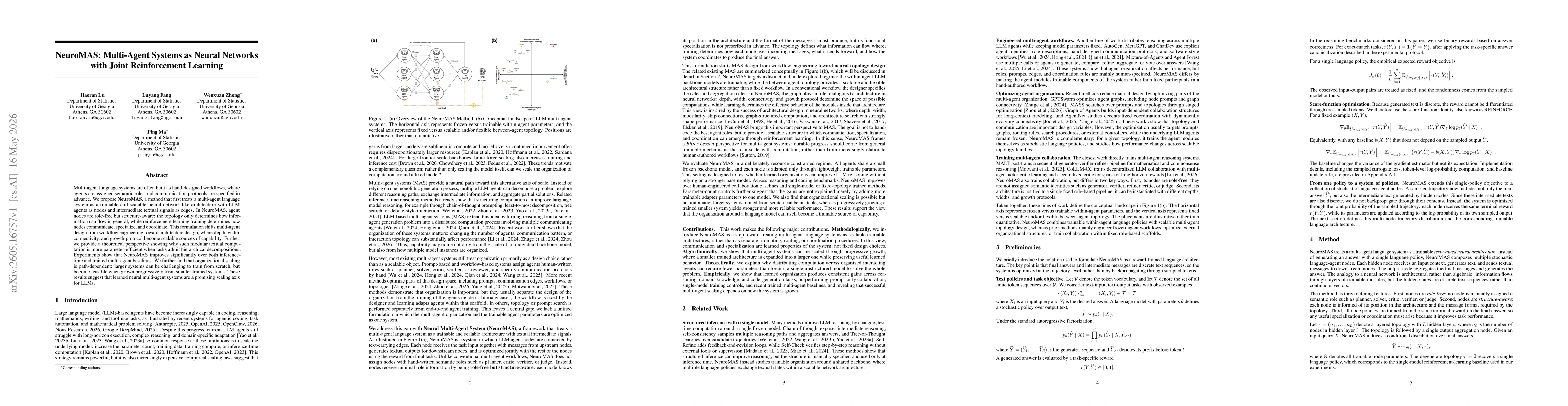 Thumbnail for NeuroMAS: Multi-Agent Systems as Neural Networks with Joint Reinforcement Learning