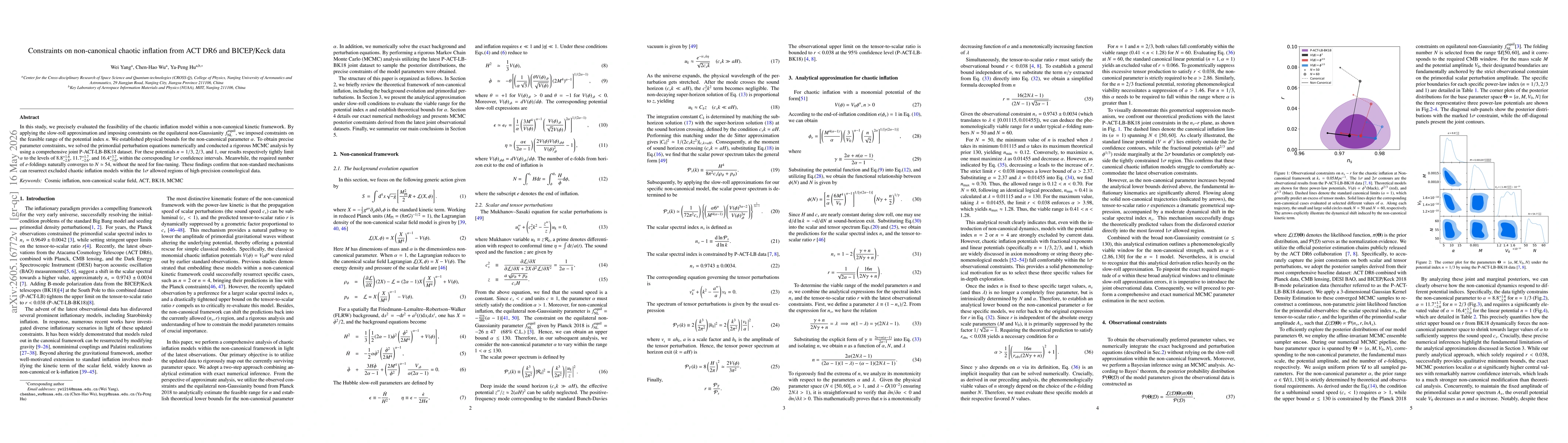 Thumbnail for Constraints on non-canonical chaotic inflation from ACT DR6 and BICEP/Keck data