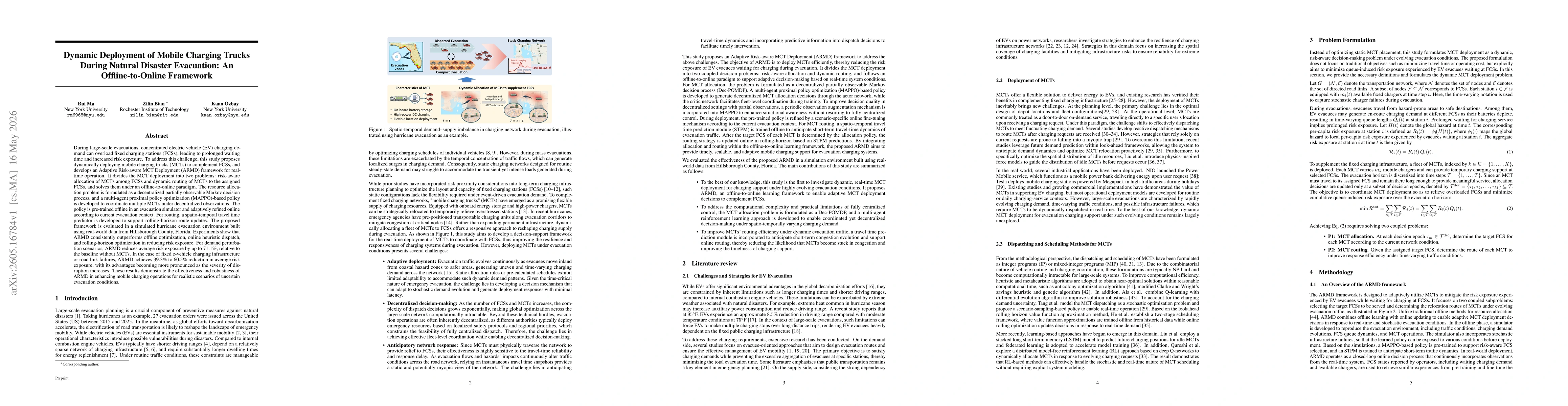 Thumbnail for Dynamic Deployment of Mobile Charging Trucks During Natural Disaster Evacuation: An Offline-to-Online Framework