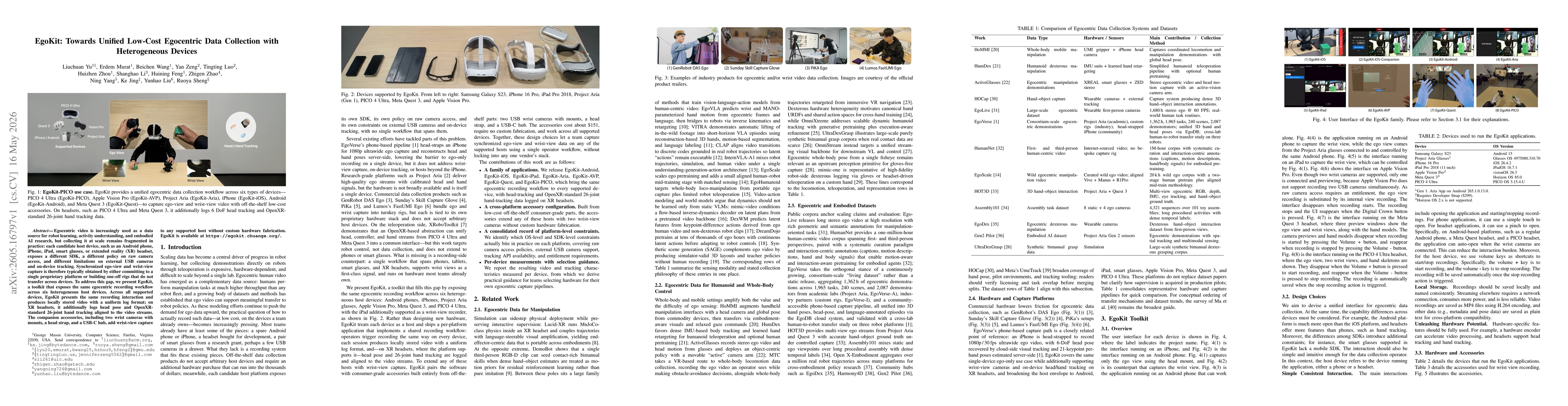 Thumbnail for EgoKit: Towards Unified Low-Cost Egocentric Data Collection with Heterogeneous Devices