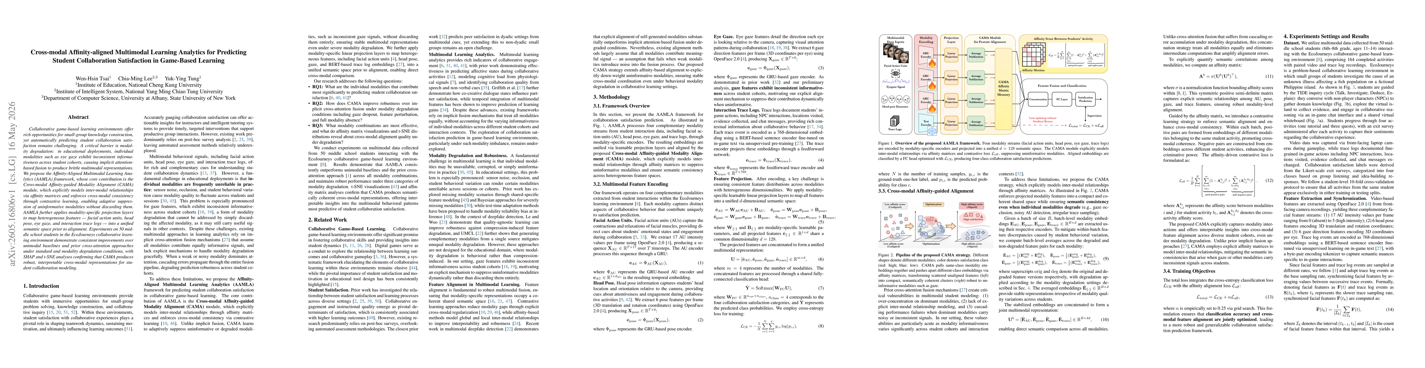 Thumbnail for Cross-modal Affinity-aligned Multimodal Learning Analytics for Predicting Student Collaboration Satisfaction in Game-Based Learning
