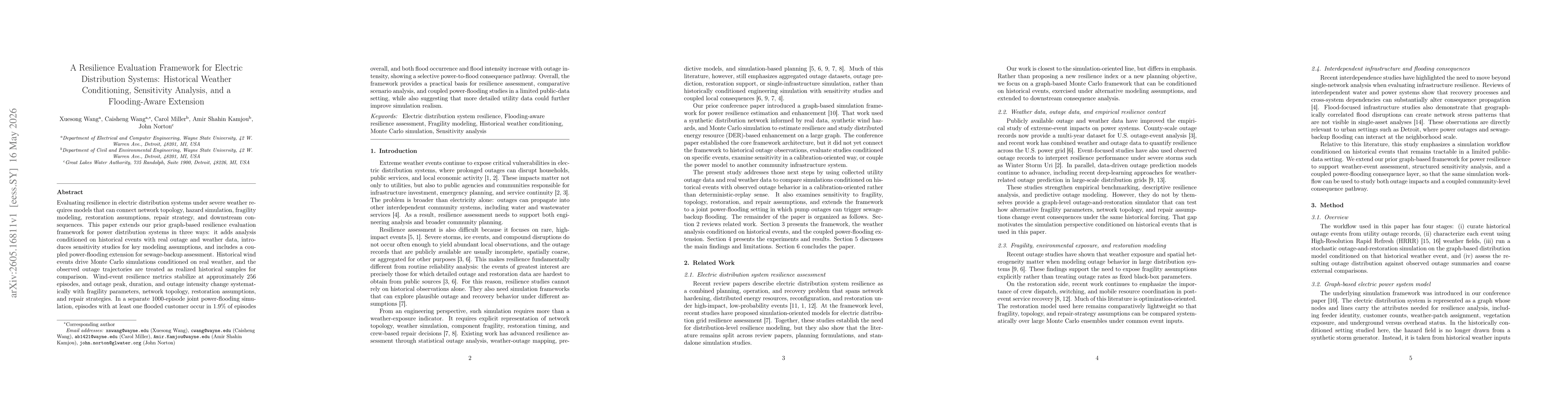 Thumbnail for A Resilience Evaluation Framework for Electric Distribution Systems: Historical Weather Conditioning, Sensitivity Analysis, and a Flooding-Aware Extension