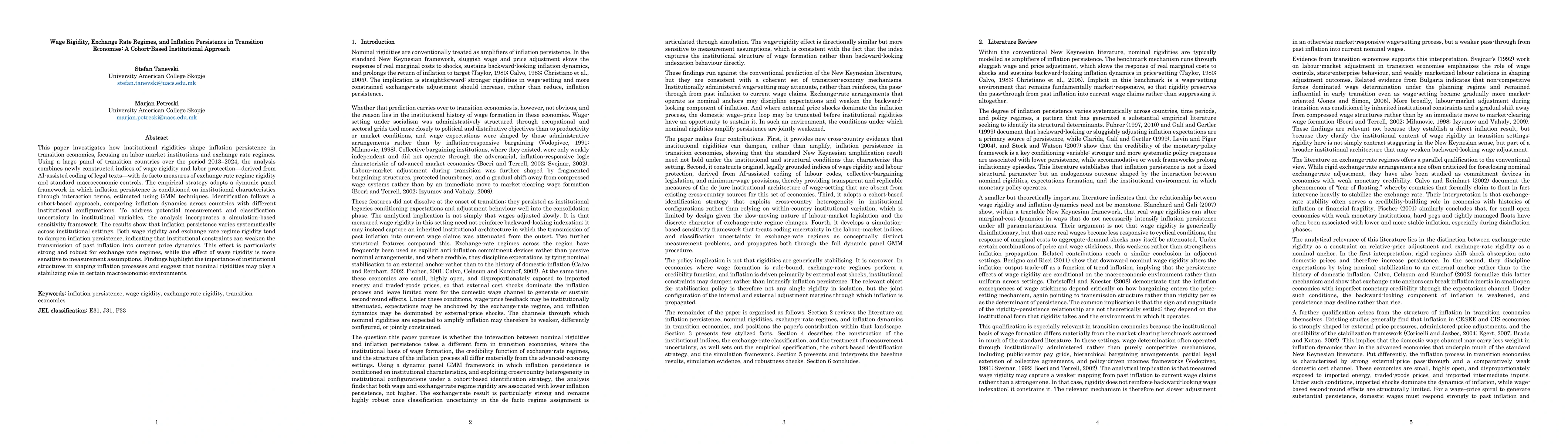 Thumbnail for Wage Rigidity, Exchange Rate Regimes, and Inflation Persistence in Transition Economies: A Cohort-Based Institutional Approach